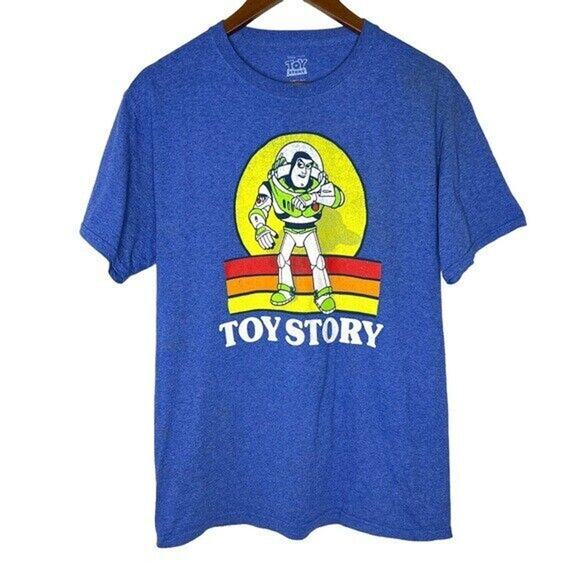 Disney Toy Story Buzz Lightyear Blue Short Sleeve Shirt Size Medium Men’s - Picture 1 of 6